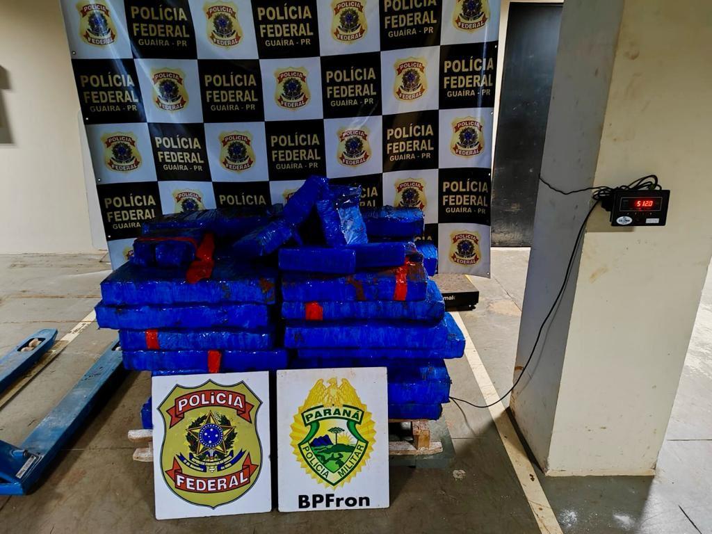 BPFRON e Polícia Federal apreendem meia tonelada de drogas em Guaíra-PR