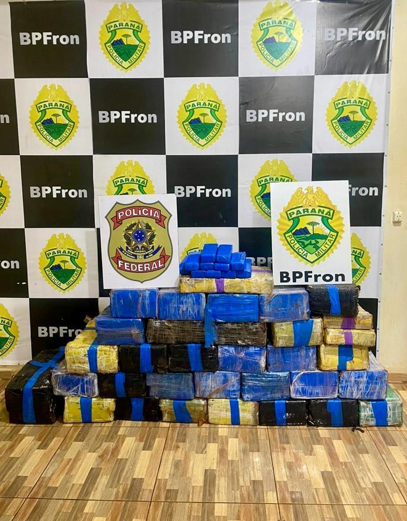 BPFron e NEPOM/PF apreendem grande quantidade de entorpecente em Guaira-PR