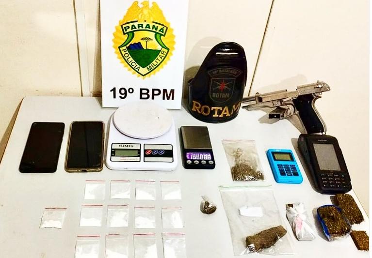 Ação da P.m. resulta em apreensão de drogas e simulacro em Toledo