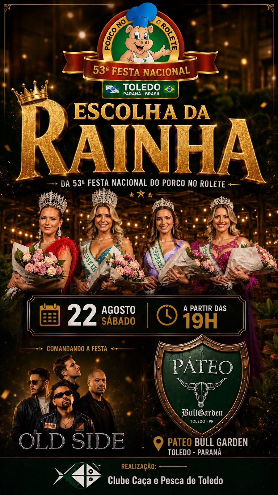 Escolha da Rainha da 53ª Festa Nacional do Porco no Rolete acontece neste sábado em Toledo