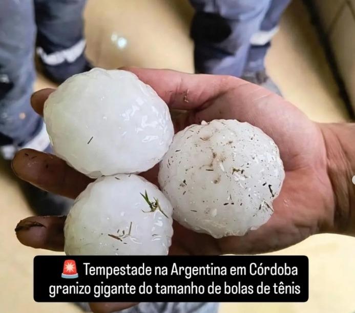 Fortes tempestades atingem a Argentina com granizo do tamanho de bolas de tênis em Córdoba
