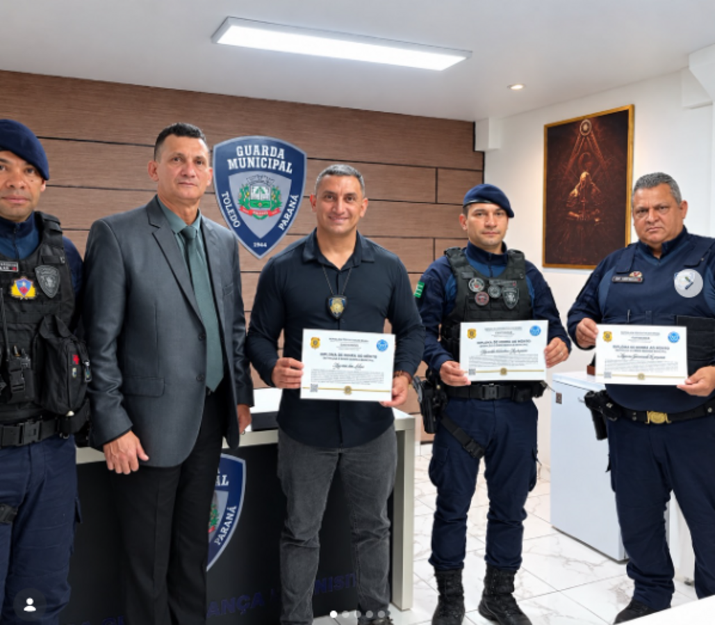Guarda Municipal de Toledo recebe certificações de reconhecimento institucional