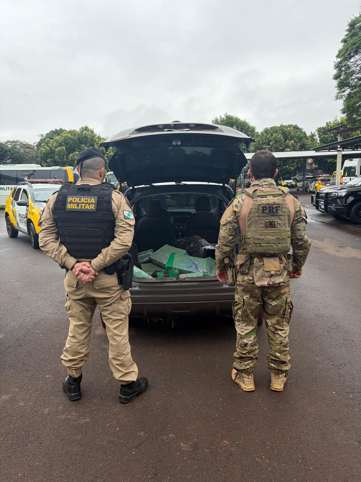  Toledo: PM e PRF apreendem 213,5 kg de maconha e recuperam veículo roubado na BR-163
