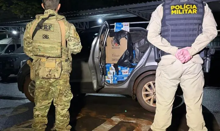 PRF e PM apreendem 15 mil maços de cigarros contrabandeados em Toledo