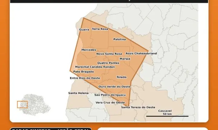  Toledo e região entram em alerta de risco alto para tempestades, chuva intensa e granizo